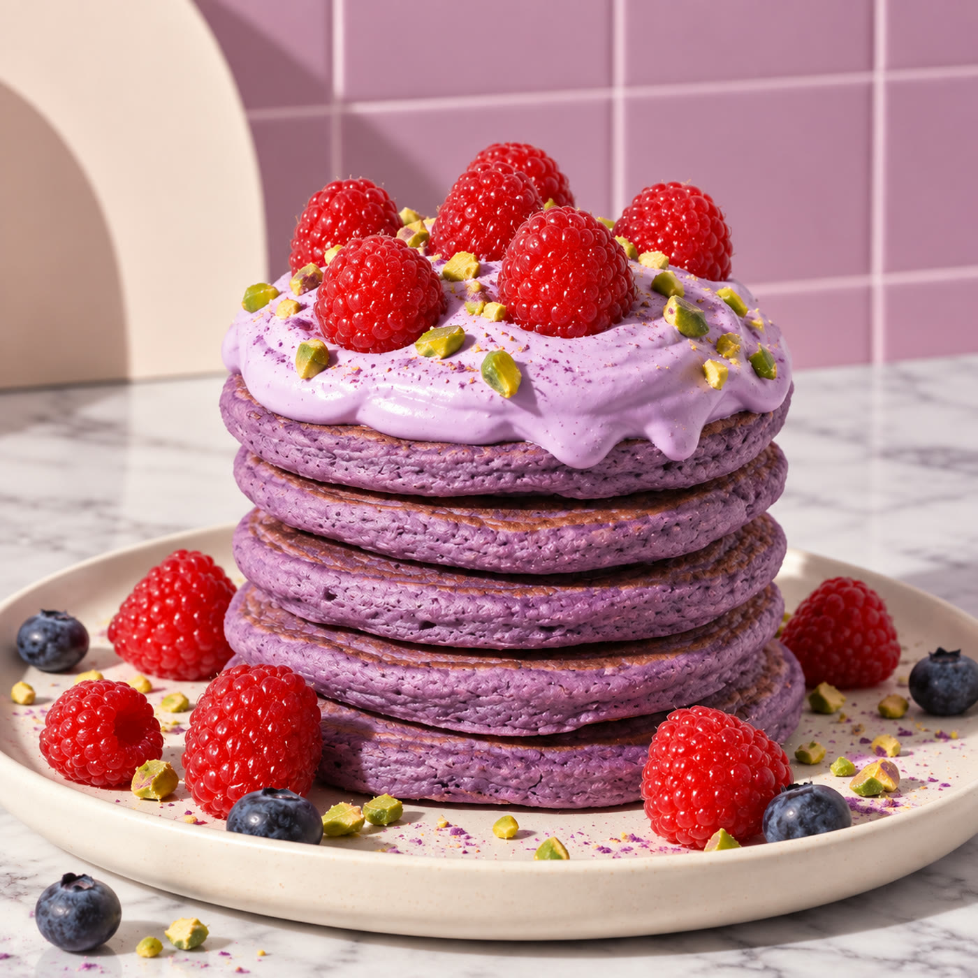 Ube-letturesepti: Kuohkeat violetit letut